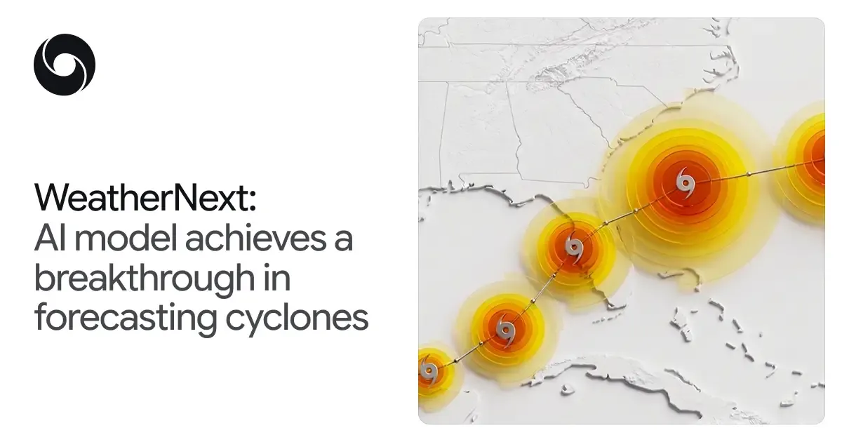 WeatherNext: AI model achieves breakthrough in forecasting cyclones